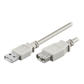 Logo USB prodlužovací kabel (2.0), USB A samec - USB A samice, 5m, šedý, blistr