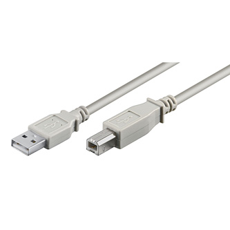 Kabel USB (2.0), USB A M- USB B M, 3m, šedý, Logo, plastic bag
