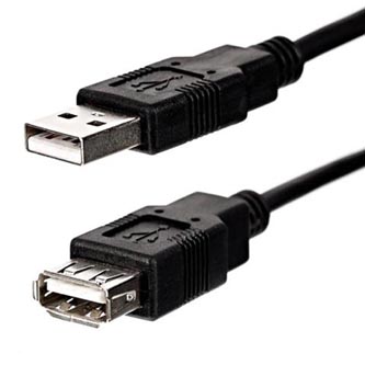 Kabel USB (2.0), USB A M- USB A F, 1.8m, černý, Logo Economy