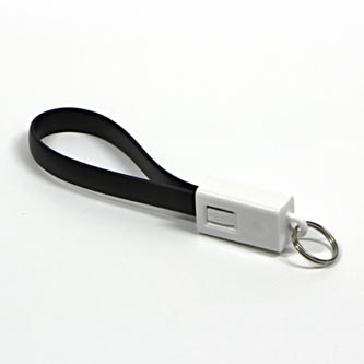 Kabel USB (2.0), USB A M- USB micro M, 0.2m, černý, klíčenka