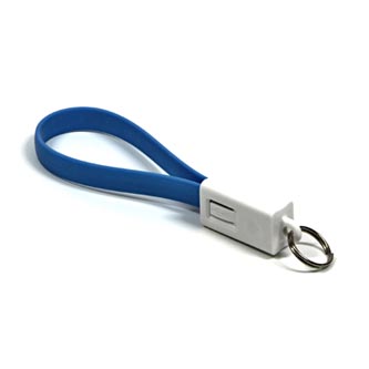Kabel USB (2.0), USB A M- USB micro M, 0.2m, modrý, klíčenka