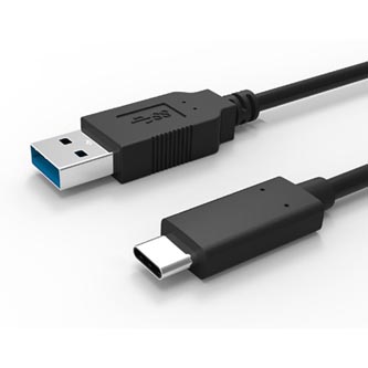 Logo USB kabel (2.0), USB A samec - USB C samec, 1m, černý, blistr