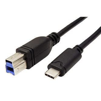 Kabel USB (3.0), USB B M- USB C M, 3m, kulatý, černý, plastic bag, SuperSpeed