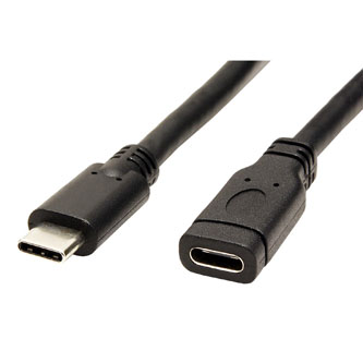 USB prodlužka (3.1), USB C samec - USB C samice, prodlužovací, 1m, reversible, černý, plastic bag
