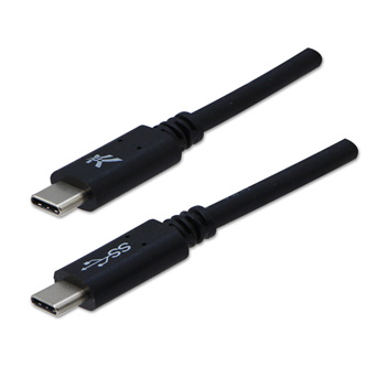 Kabel USB (3.2 gen 1), USB C M- USB C M, 1m, 5 Gb/s, 5V/3A, černý, Logo, blistr