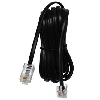 Telefonní kabel, RJ11 M-10m, plochý, černý, economy, pro ADSL modem