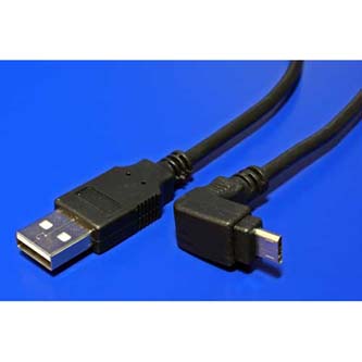 Kabel USB (2.0), USB A M- USB micro M, 1.8m, lomený 90°, černý
