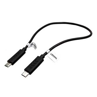 Kabel USB (2.0), USB micro OTG M- USB micro OTG M, 0.3m, černý