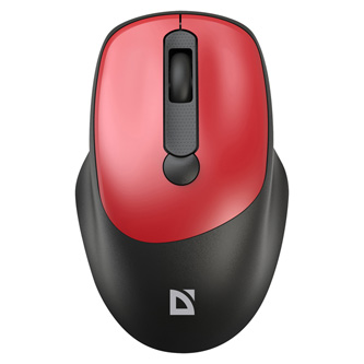 Myš bezdrátová, Defender FEAM MM-296, černo-červená, optická, 1600DPI