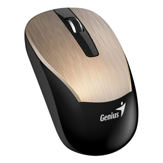 Genius Myš Eco-8015, 1600DPI, 2.4 [GHz], optická, 3tl., bezdrátová USB, černo-zlatá, Intergrovaná