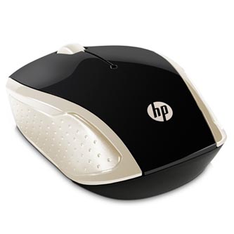 HP myš 200 Wireless Gold, 1000DPI, 2.4 [GHz], optická, 3tl., bezdrátová, zlatá, 2 ks AAA, MacOS X 10.x,Google Chrome OS, MS Window