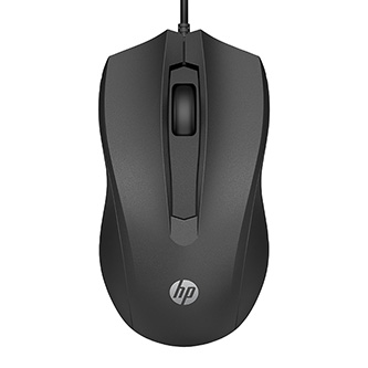 HP myš 100 1600DPI, optická, 3tl., drátová USB-A, černá, 1 ks Windows 7,8,10, Mac 10.1 a vyšší