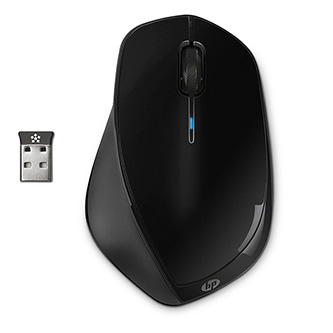 HP myš X4500 Wireless Laser Mouse, 1600DPI, 2.4 [GHz], laserová, 3tl., bezdrátová, černá, 2 ks AA, Microsoft Windows XP/Vista/7