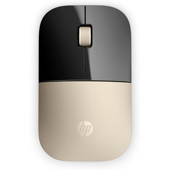 HP myš Z3700 Wireless Gold, 1200DPI, 2.4 [GHz], optická Blue LED, 3tl., bezdrátová, zlatá, 1 ks AA, Windows 7/8/10, Mac OS 10.3 a