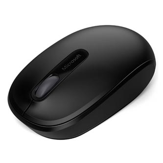 Microsoft Myš Mobile Mouse 1850, 1000DPI, 2.4 [GHz], optická, 3tl., bezdrátová, černá, 1 ks AA, Klasická, Microsoft Nano Transceiv
