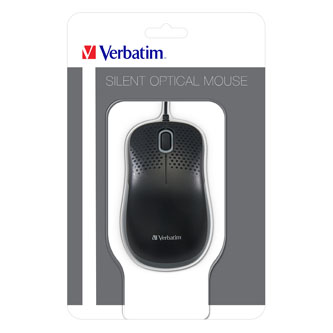 Verbatim myš tichá, optická, 3tl., drátová USB, černá