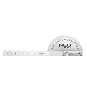 Úhloměr s pravítkem NEO TOOLS 0-100 mm, pravítko, úhloměr, nerezová ocel