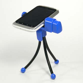 Držák mobilu na stůl, modrý, termoplast, Logo, pro jakýkoliv mobilní telefon, modrá, mobil