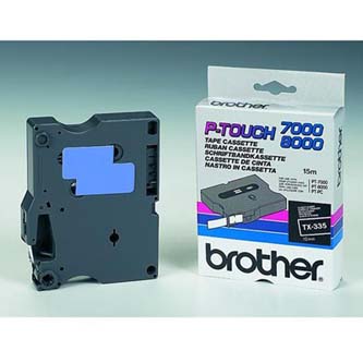 Brother originální páska do tiskárny štítků, Brother, TX-335, bílý tisk/černý podklad, laminovaná, 15m, 12mm