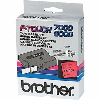 Brother originální páska do tiskárny štítků, Brother, TX-451, černý tisk/modrý podklad, laminovaná, 15m, 24mm