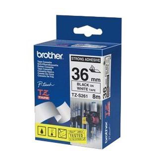 Brother originální páska do tiskárny štítků, Brother, TZE-S261, černý tisk/bílý podklad, laminovaná, 8m, 36mm, extrémně adhezivní