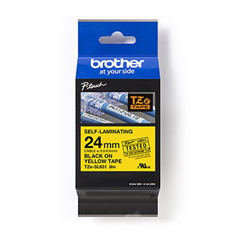 Brother originální páska do tiskárny štítků, Brother, TZE-SL651, černý tisk/žlutý podklad, laminovaná, 8m, 24mm