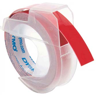 Dymo originální páska do tiskárny štítků, Dymo, S0898150, bílý tisk/červený podklad, 3m, 9mm, baleno po 10 ks, cena za 1 ks, 3D