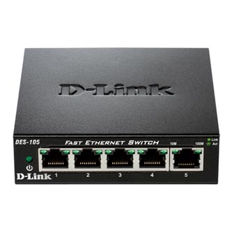 D-LINK, DES-105, mini switch, LAN, 10/100Mbps, 5-ti portový