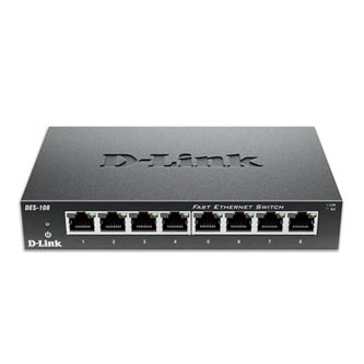 D-LINK, DES-108, switch, LAN, 10/100Mbps, 8-mi portový