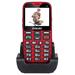 EVOLVEO EasyPhone XG, mobilní telefon pro seniory s nabíjecím stojánkem (červená barva)