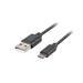 LANBERG Micro USB (M) na USB-A (M) 2.0 kabel 1,8m, černý, rychlé nabíjení 3.0 