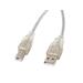 LANBERG USB-A(M)->USB-B(M) 2.0 CABLE 5M TRANSPARENT FERRITE 