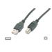Digitus USB kabel A/samec na  B/samec, 2x stíněný, černý, 3m
