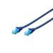 Digitus Patch Cable, UTP, CAT 5e, AWG 26/7, modrý 0,5m, 1ks