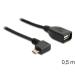 Delock Adapter USB micro-B samec pravoúhlý > USB 2.0-A samice OTG 50cm