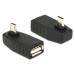 Delock Adapter USB micro-B samec > USB 2.0-A samice, OTG, pravoúhlý 90°