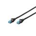 Digitus CAT 5e SF-UTP patch cable, PVC AWG 26/7, length 0.5 m, color black