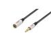 Ednet Audio extension cable, stereo 3.5mm M/F, 3.0m, CCS, shielded, cotton, gold, si/bl