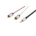 Ednet Audio connection cable, stereo 3.5mm -2x RCA M/M, 2.5m, CCS, shielded, cotton, gold, si/bl