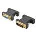 Ednet DVI adapter, DVI(24+5) - HD15 M/F,  DVI-I dual link, bl, gold