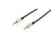Ednet Audio connection cable, stereo 3.5mm M/M, 1.5m, CCS, shielded, cotton, gold, si/bl