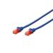 Digitus CAT 6 U-UTP patch cable, Cu, LSZH AWG 26/7, length 0.25 m, color blue