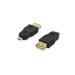 Ednet USB adapter, type micro B - A M/F, USB 2.0 conform, gold, bl