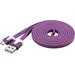 PremiumCord Kabel micro USB 2.0, A-B 2m, plochý PVC kabel, fialový
