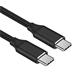 PremiumCord Kabel USB-C M/M, 240W 480Mbps černý bavlněný oplet, 1m