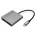 DIGITUS Adaptér USB-C - 2x HDMI, 18 cm 4K/30Hz, stříbrný, hliníkový kryt
