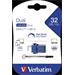 VERBATIM Store 'n' Go Dual Drive 32GB USB 3.0/USB-C