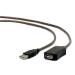 Kabel CABLEXPERT USB 2.0 aktivní prodlužka, 10m, černá
