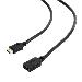 Kabel CABLEXPERT HDMI-HDMI 1,8m, 1.4, M/F stíněný, zlacené kontakty, prodlužovací, černý