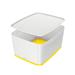 Úložný box s víkem Leitz MyBox, velikost L, bílá/žlutá
